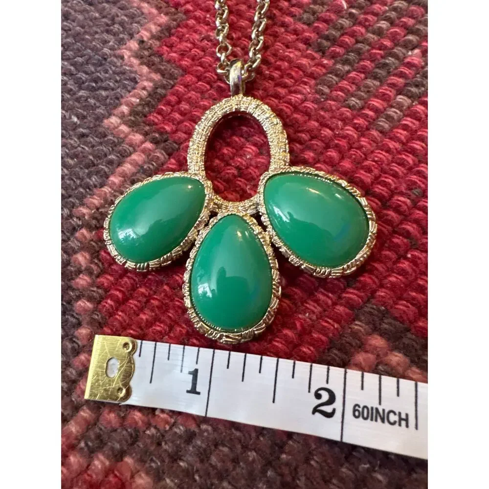 Vintage Coldwater Creek Statement Necklace‎ Green Gold-Tone Fashion Jewelry